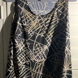 Black/Tan/White Sleeveless Top